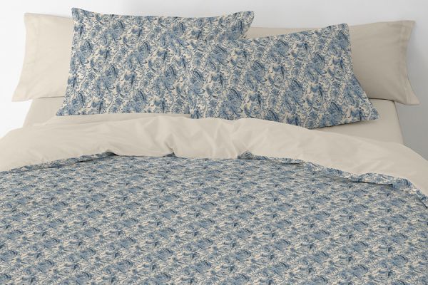 PARURE HOUSSE DE COUETTE COUSTURA CAELI BLUE